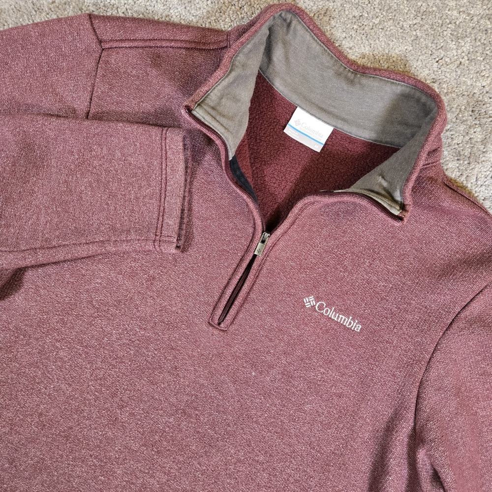 Columbia Men's Great Hart Mountain III Half-Zip Pullover Red Sweatshirt Medium